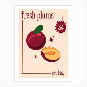 Fresh Plums Print Art Print