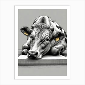 Cow Laying Down Art Print