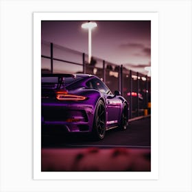 Purple Porsche 911 Gt3 1 Art Print