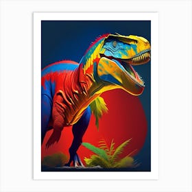 Carcharodontosaurus 1 Primary Colours Dinosaur Art Print