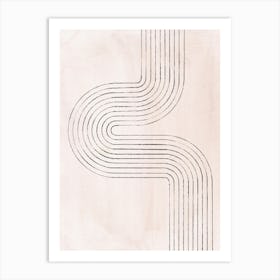 Minimalist pastel curved lines Art Print