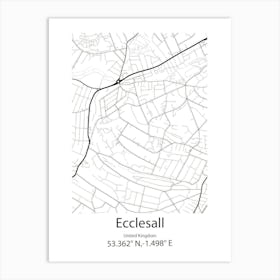 Ecclesall,United Kingdom Minimalist Map Art Print