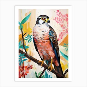 Bird Painting Collage Eurasian Sparrow 2 Art Print