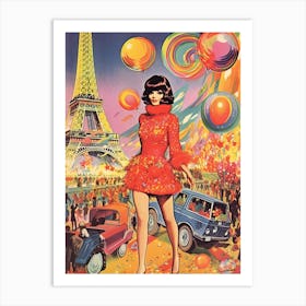 Fantasy Holidays In Paris Kitsch 1 Art Print