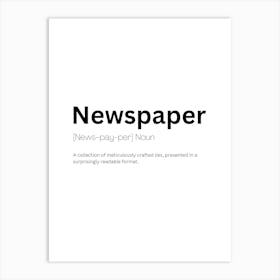 Newspaper Definition Meaning Art Print