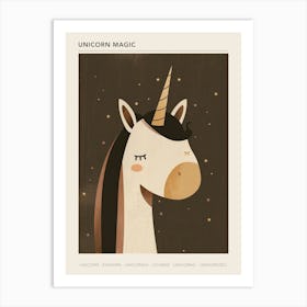 Unicorn With Hair Muted Pastels 2 Poster Art Print
