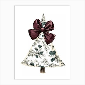 Christmas Tree With Bow Art Print