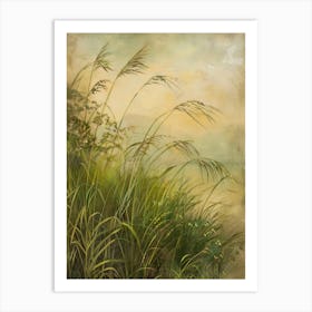 Grass field with wind Art Print