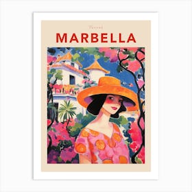 Marbella Spain Fauvist Travel Poster Art Print