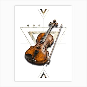 Poster Violin Illustration Art 03 Art Print