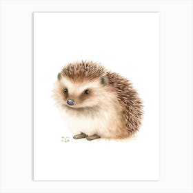 Baby Hedehog Watercolour Nursery 2 Art Print