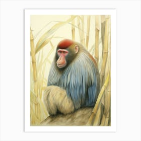 Storybook Animal Watercolour Mandrill Art Print