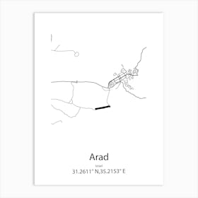 Arad,Israel Minimalist Map Art Print