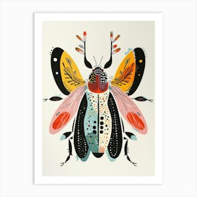 Colourful Insect Illustration Whitefly 9 Art Print