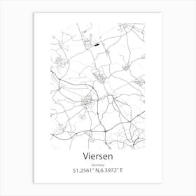 Viersen,Germany Minimalist Map Art Print