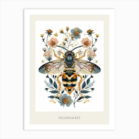 Colourful Insect Illustration Yellowjacket 13 Poster Art Print