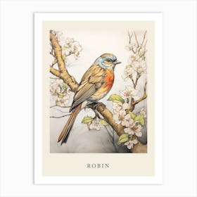 Beatrix Potter Inspired  Animal Watercolour Robin 2 Art Print
