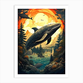 Whales In The Sea Art Print