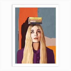 Girl Balancing a Books on Her Head Art Print