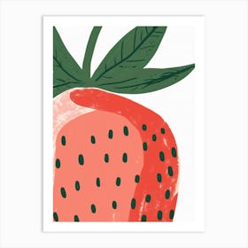 Strawberries Close Up Illustration 4 Art Print