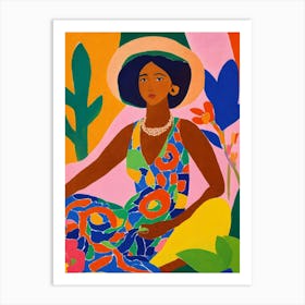 African Woman-Festival Vibes Art Print