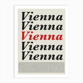 Vienna Vintage Typography Art Print