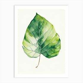 Breadfruit Leaf Minimalist Watercolour Art Print