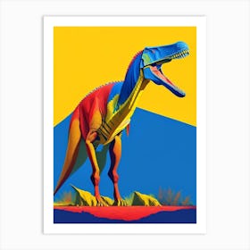 Baryonyx Primary Colours Dinosaur Art Print
