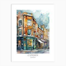 Camden London Borough   Street Watercolour 1 Poster Art Print