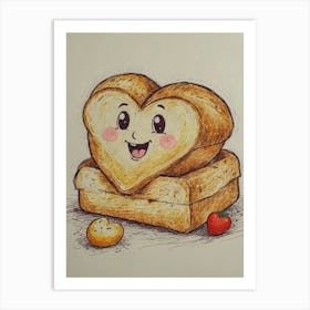 Heart Shaped Bread 2 Art Print