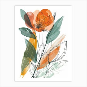 Orange Flowers 9 Art Print