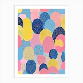Pastel Dot Art: Trendy Abstract Circles for Stylish Interiors Dotty Dots Art Print
