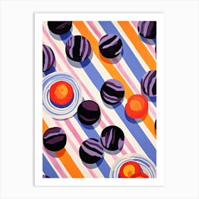 Plums Fruit Summer Illustration 2 Art Print