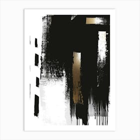 Abstract Black And White Painting 26 Art Print