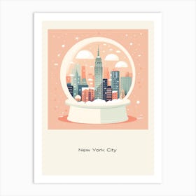 New York City Usa 2 Snowglobe Poster Art Print