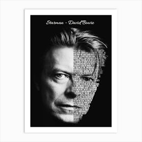 Starman David Bowie Text Art Art Print