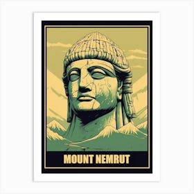 Mount Nemrut Retro Poster 4 Art Print