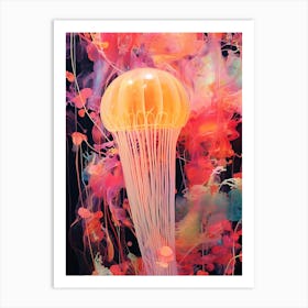 Jellyfish Retro Space Collage 2 Art Print
