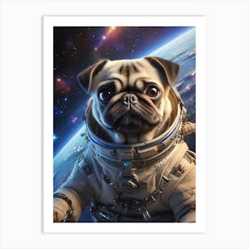 Pug in Space Art Print