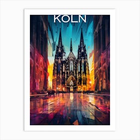 Colourful Germany travel poster Koln Art Print