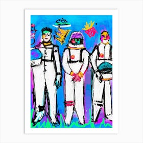 Astronauts In Space Art Print