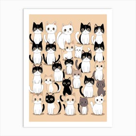 Kawaii Cats Art Print