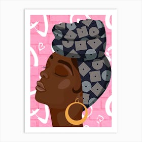 Hoop Earrings And A Turban Art Print