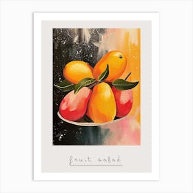 Art Deco Fruit Paint Strokes Poster Art Print