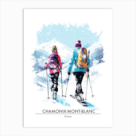 Chamonix Mont Blanc   France, Ski Resort Poster Illustration 7 Art Print