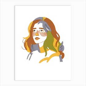 Girl With Long Hair Art Print