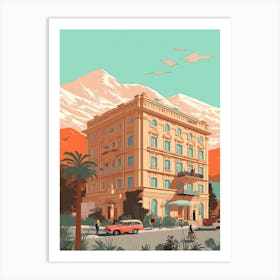 Santiago De Chile Travel Illustration 3 Art Print