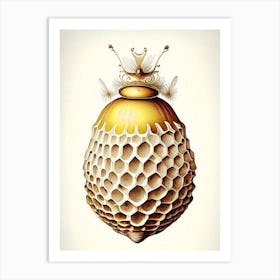 Queen Beehive 2 Vintage Art Print