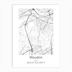 Meudon,France Minimalist Map Art Print