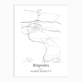 Brignoles,France Minimalist Map Art Print